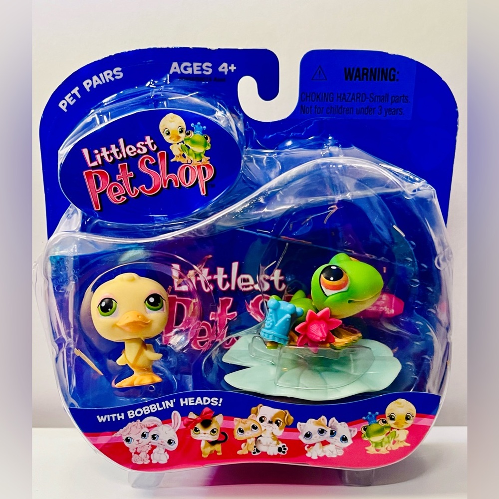 VTG Littlest Pet Shop PET PAIRS FROG PRINCE & YELLOW CHICK